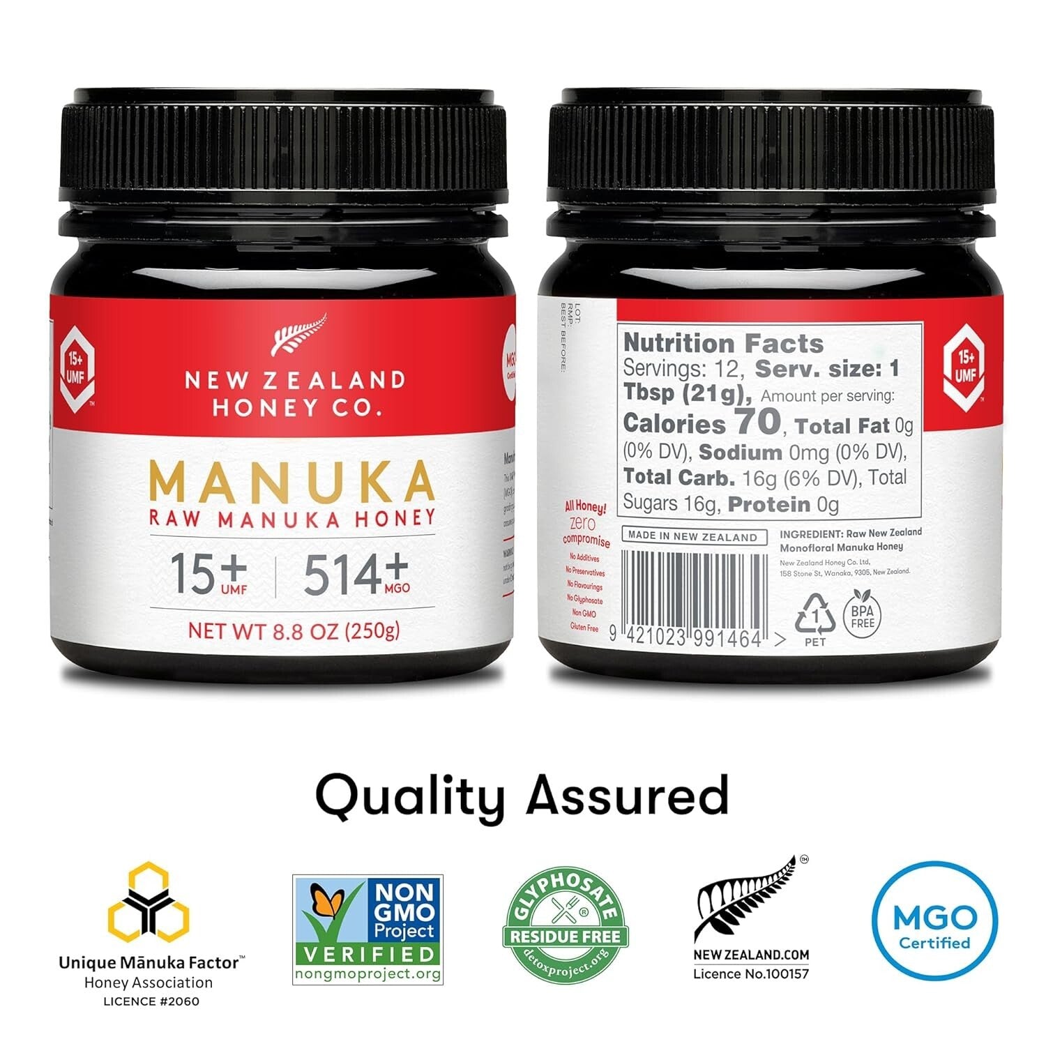 16oz Premium Manuka Honey UMF 15+ | MGO 514+ | Trusted Quality from New Zealand