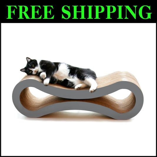 Large Indoor Cat Lounge and Scratcher with Catnip - Sustainable Cardboard Design