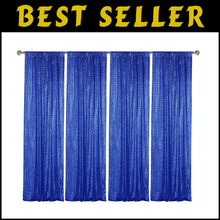 Load image into Gallery viewer, Elegant 4-Piece Navy Sequin Photography Backdrop - 2FT x 8FT Perfect for Parties