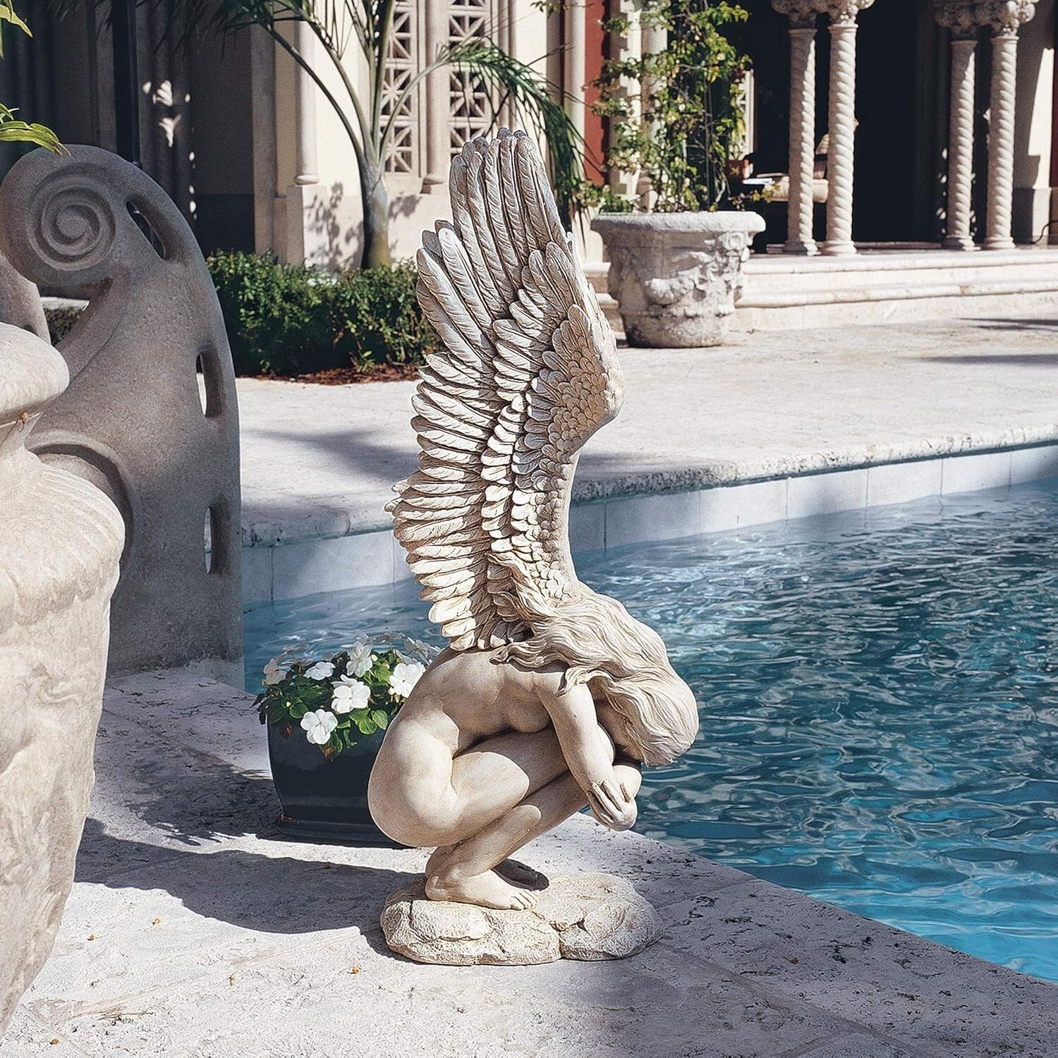 Emotionally Detailed 30-Inch Remembrance Angel Statue for Indoor/Outdoor Use