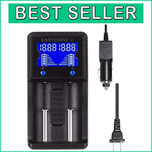 Load image into Gallery viewer, Compact Universal Battery Charger S2 with LCD Display &amp; 12V Car Adapter Included
