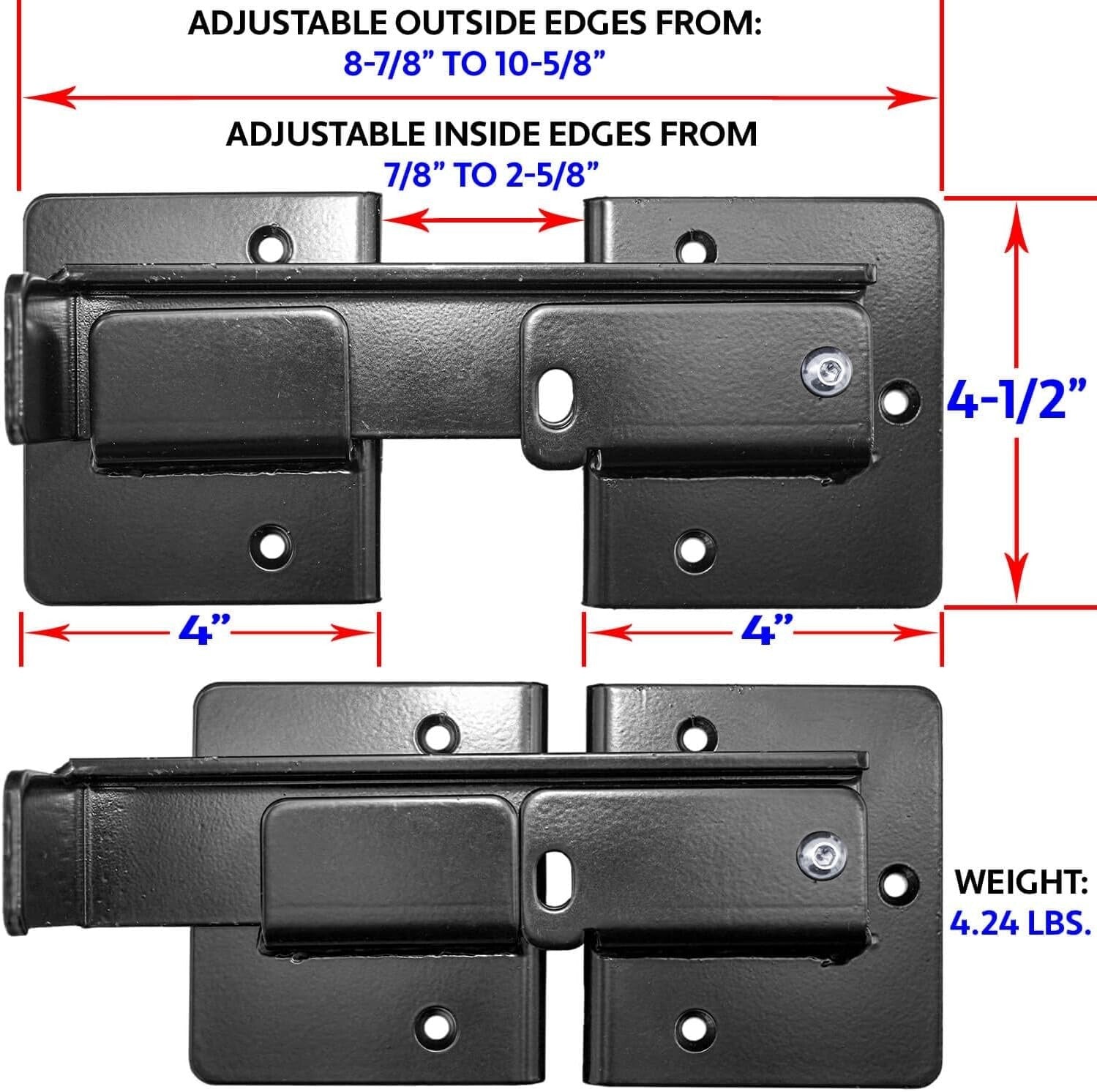 Adjustable Double Gate Flip Latch with Padlock Compatibility - Easy Install