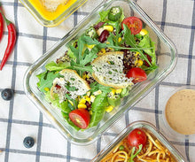 Load image into Gallery viewer, Durable 30 Oz Borosilicate Glass Containers - 8 Pack with Space-Saving Design