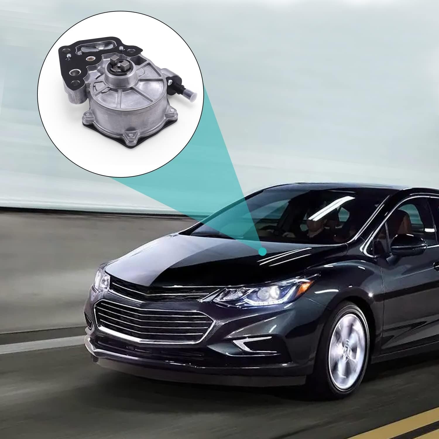 Brake Vacuum Pump with Installation Kit for 2016-2019 Chevy Cruze, Malibu, Spark