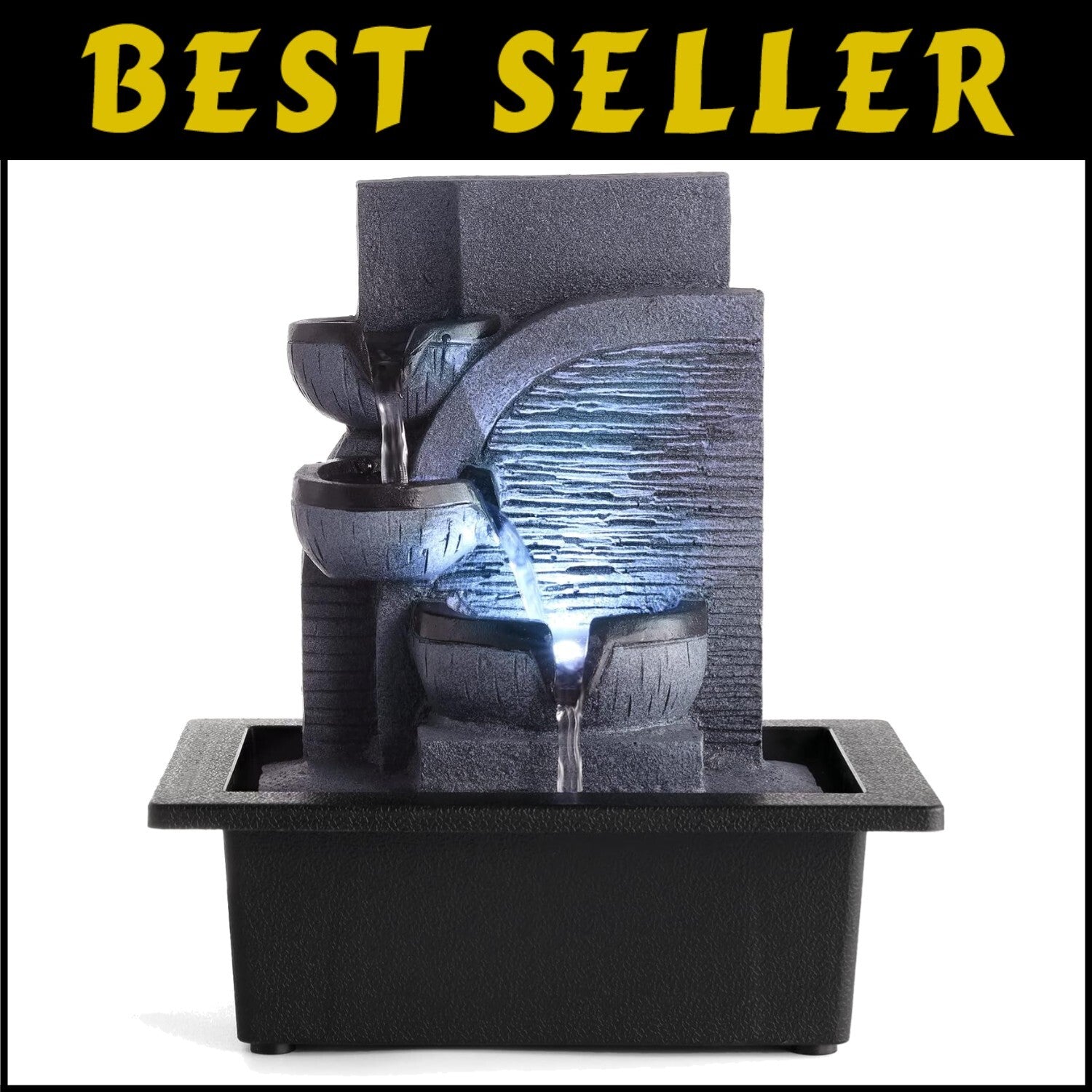 Elegant Indoor Water Feature - Tiered Tabletop Fountain for Stress Relief