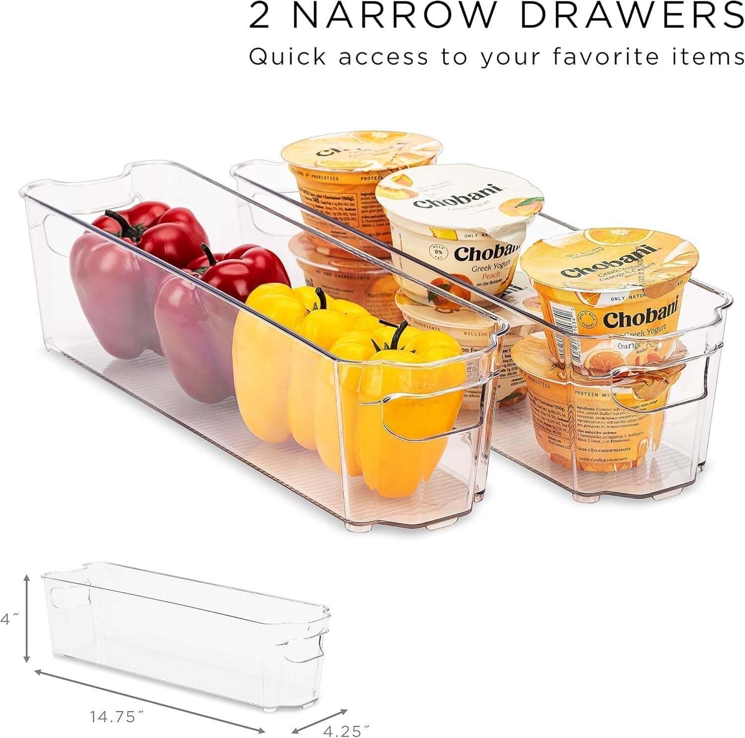 Clear BPA-Free Stackable Food Storage Containers for Fridge & Freezer - Set of 6