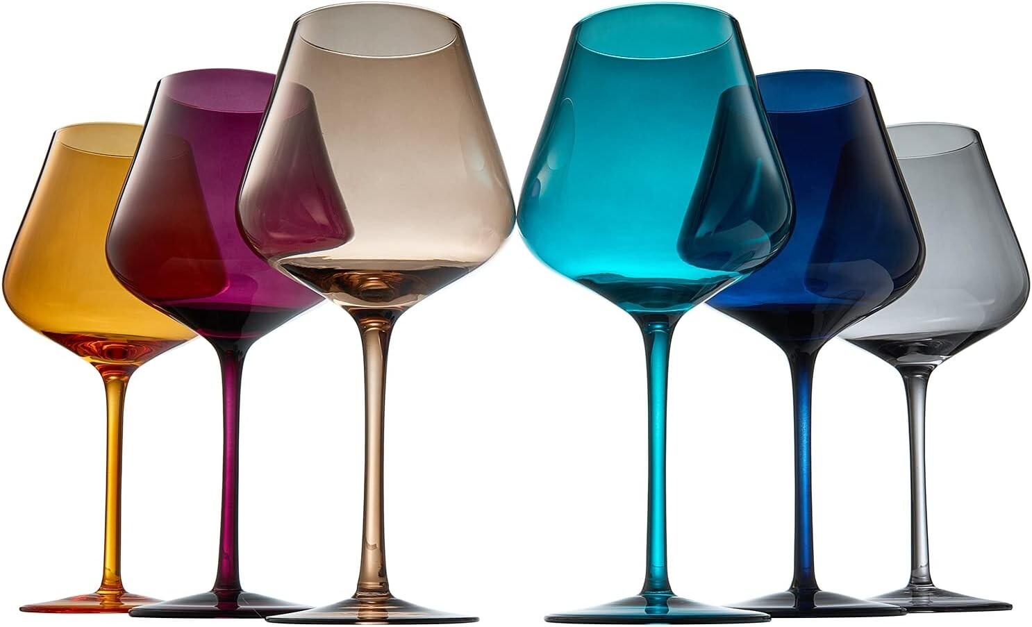 Charming Jewel Crystal Wine Glass Set of 6 - Ideal for Dinner and Gatherings