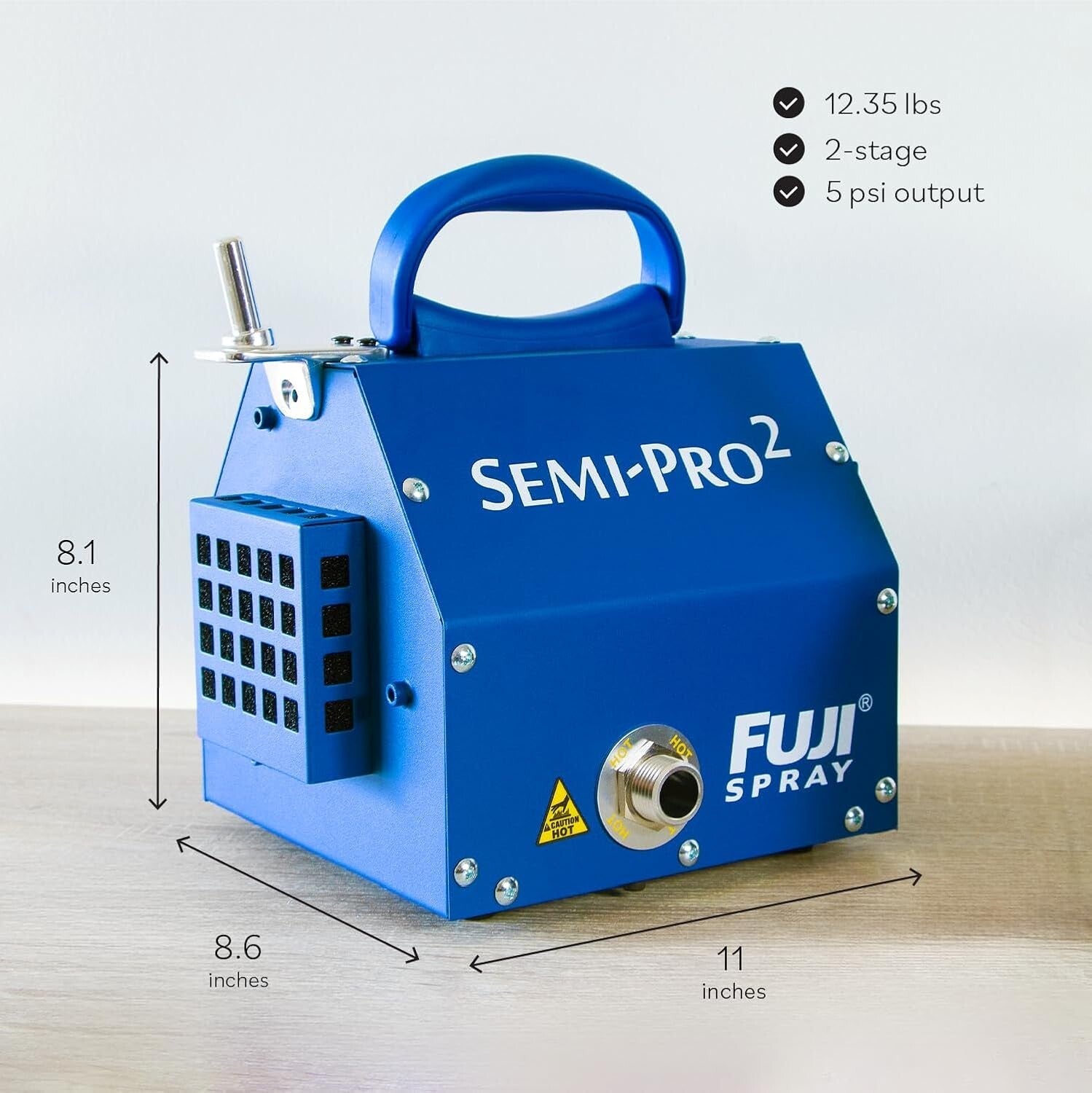 Semi-PRO 2 Gravity HVLP Spray Gun System with Lightweight Design & Accessories