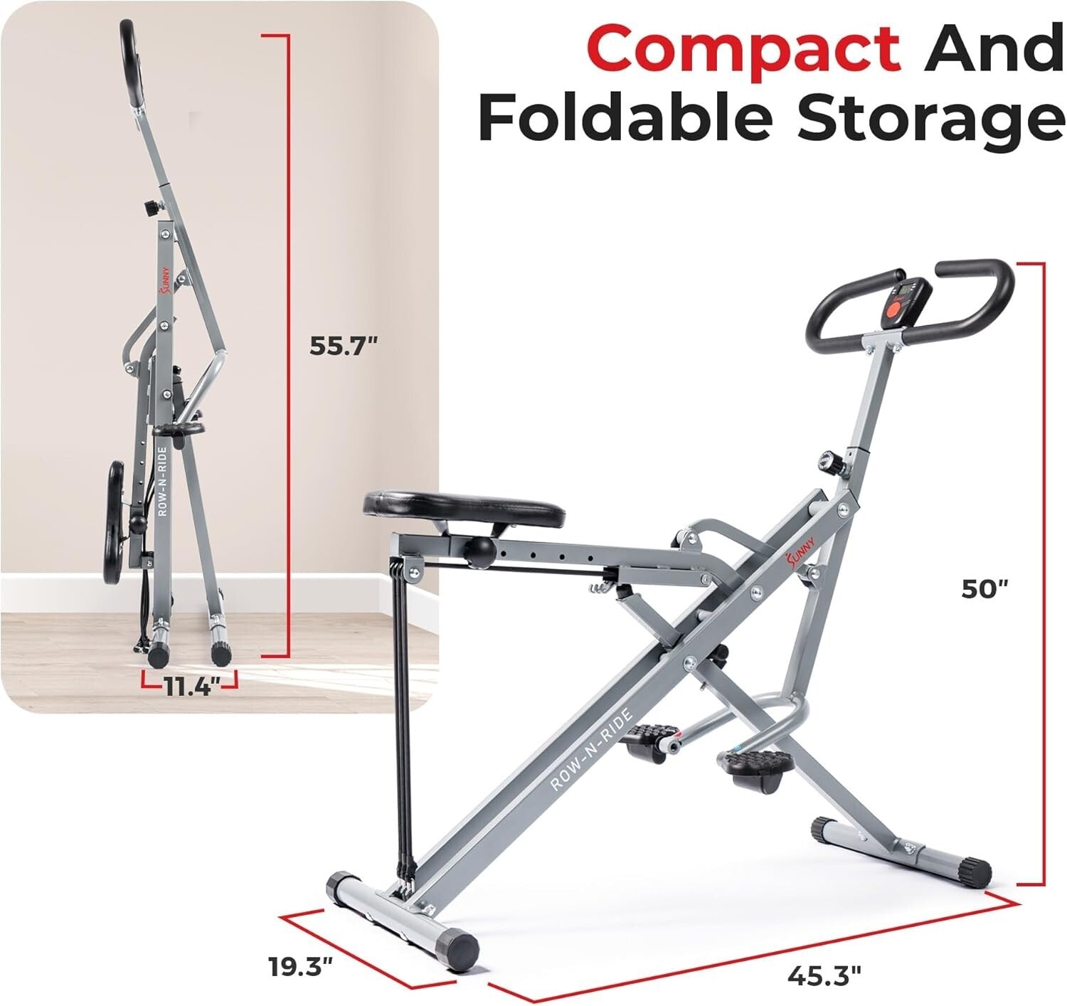 Durable Alloy Steel Row-N-Ride Squat Machine for Effective Total Body Training