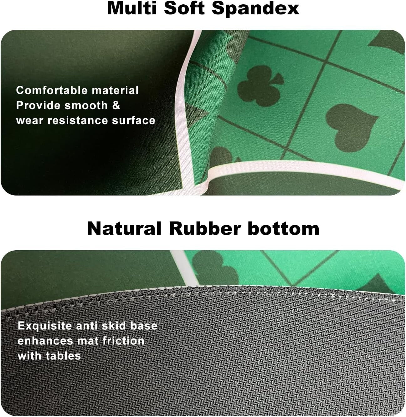 Professional Quality 94 x 47 Inch Poker Mat for 10 Players - Strong & Durable