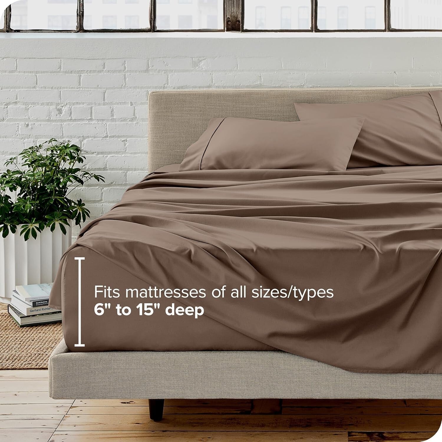 California King Sheet Set - Ultra-Soft 1800 Thread Count - Taupe Luxury Bedding