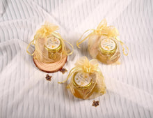 Load image into Gallery viewer, Stylish Mini Glass Honey Jars with Dippers &amp; Jute Bags - Perfect Party Favors