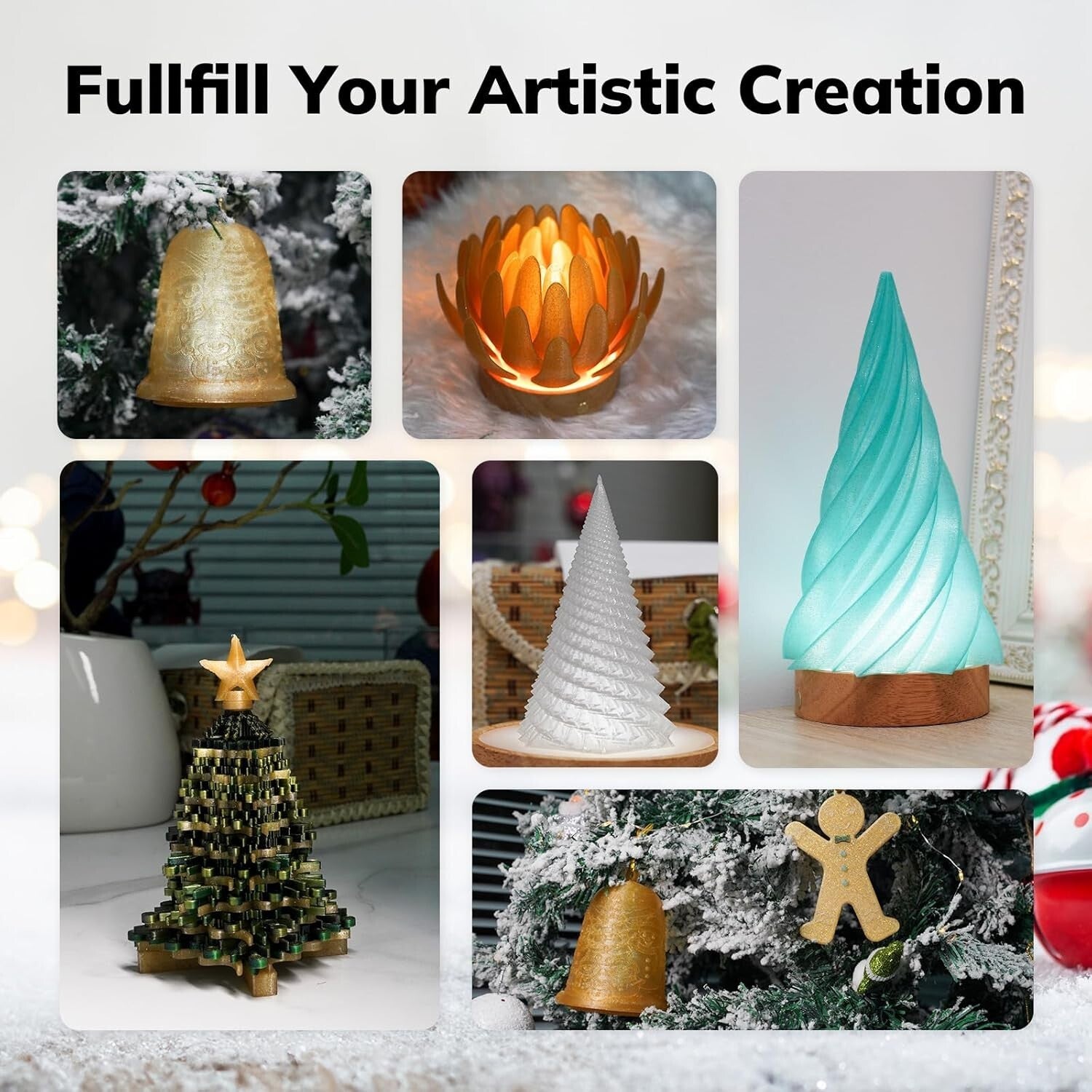 2kg Sparkly Gold & Silver 1.75mm PLA Filament - Perfect for Festive Creations