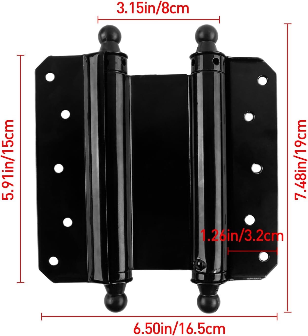 Commercial Grade Black Steel Hinges - Durable Self-Closing Door Hardware