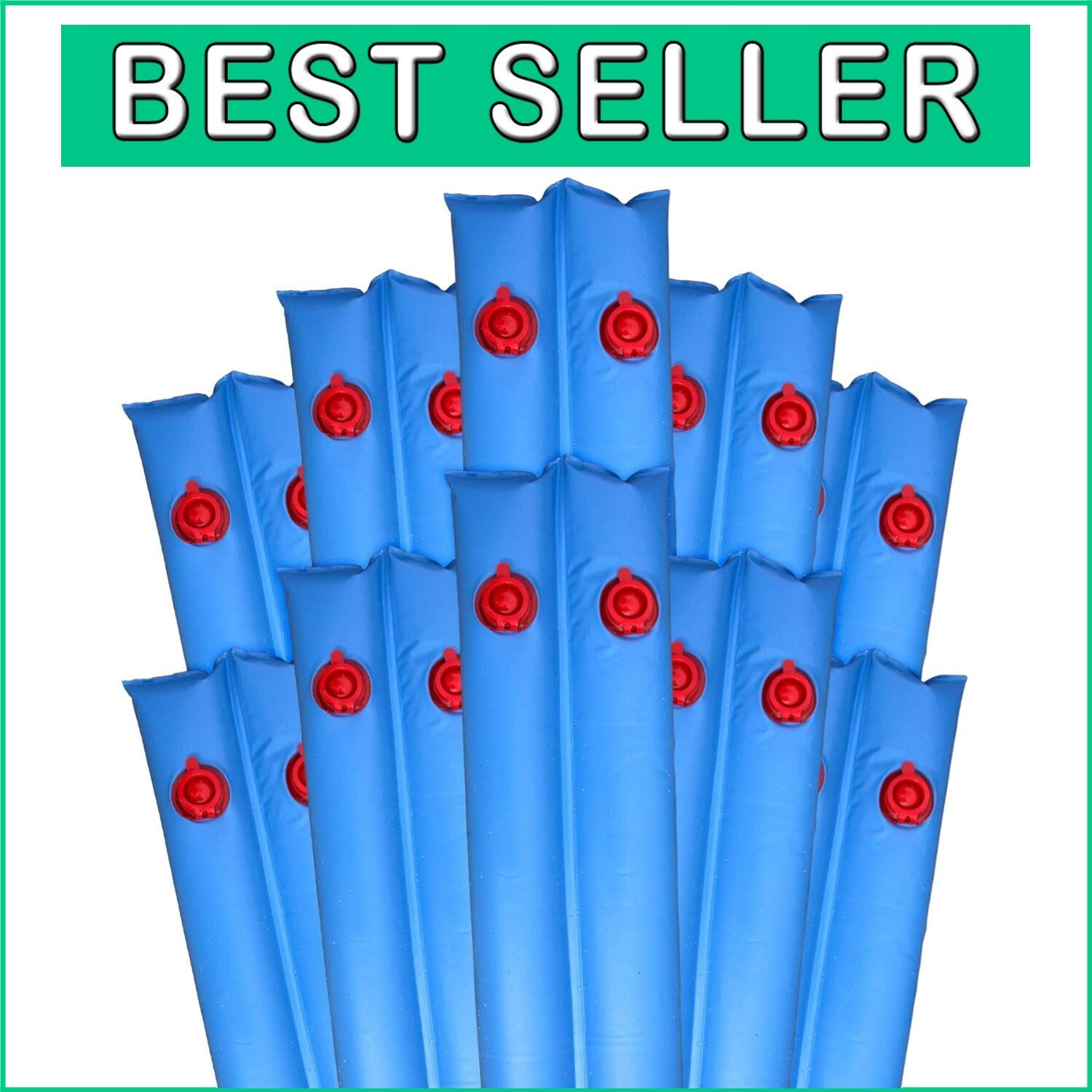 Heavy-Duty 10-Pack Pool Cover Water Bags, 8 ft. Double Chamber for Winter Safety