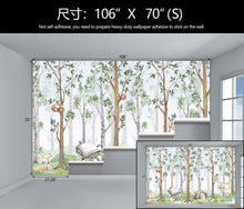 Load image into Gallery viewer, Durable Cartoon Animals Watercolor Wallpaper for Boys' and Girls' Rooms