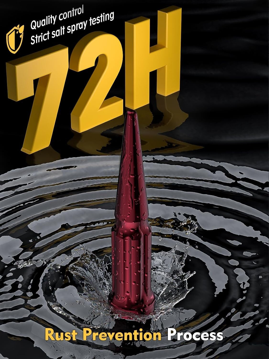 1/2-20 Red Spike Lug Nut Set with Socket Key - Perfect for Jeep & Dodge Cars