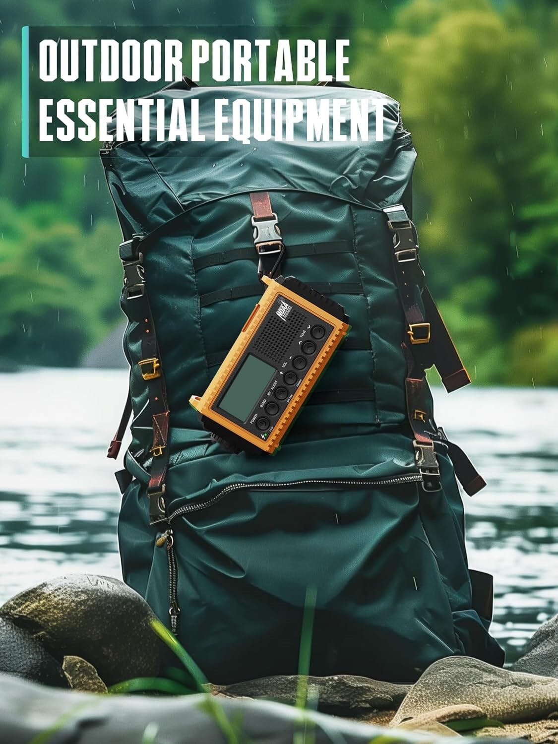 Weather Alert Radio with 18500mWh Battery, SOS Alarm & Dual Lighting Functions