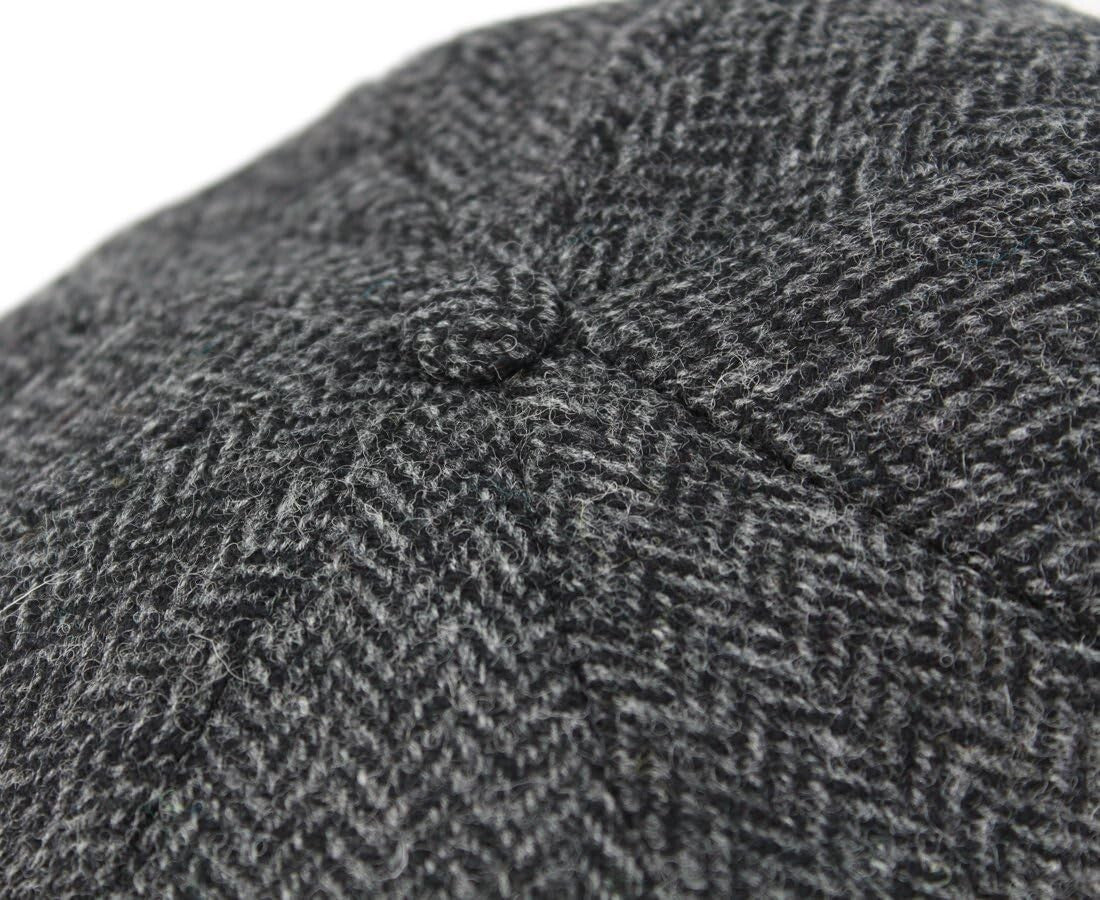 Authentic Irish Newsboy Cap - 100% Wool Herringbone Flat Cap for Men & Women