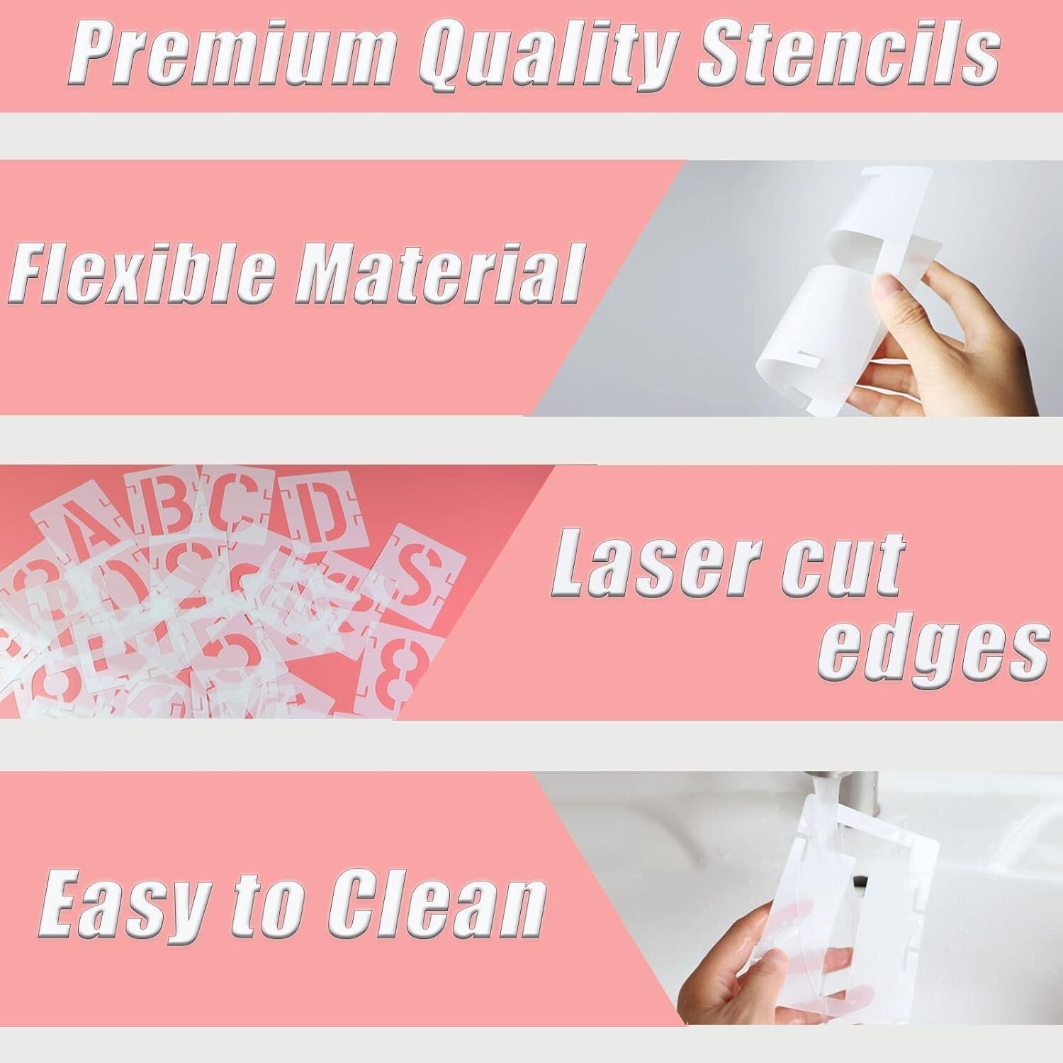 Eco-Friendly 20 Inch Letter Stencils - Reusable Alphabet Templates for Art