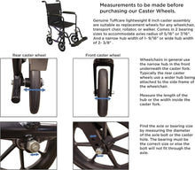 Load image into Gallery viewer, Durable 8" Caster Wheel Assembly - Non-Marking Rubber Tire for Mobility Aids