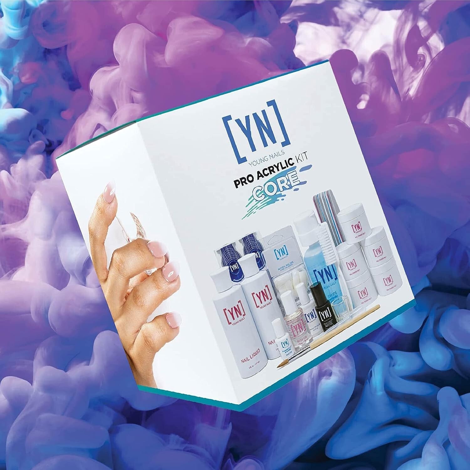 All-in-One Acrylic Nail Kit with Shimmery Finish - Perfect for Nail Enthusiasts
