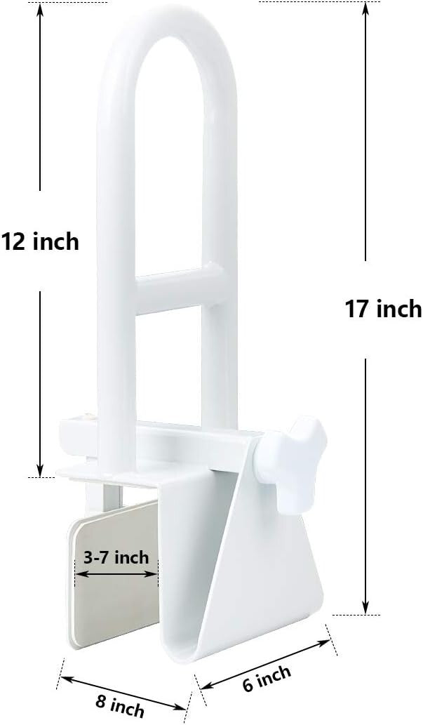 Ergonomic Tub Safety Handle Rail for Seniors - Easy Install, 300 lbs Support