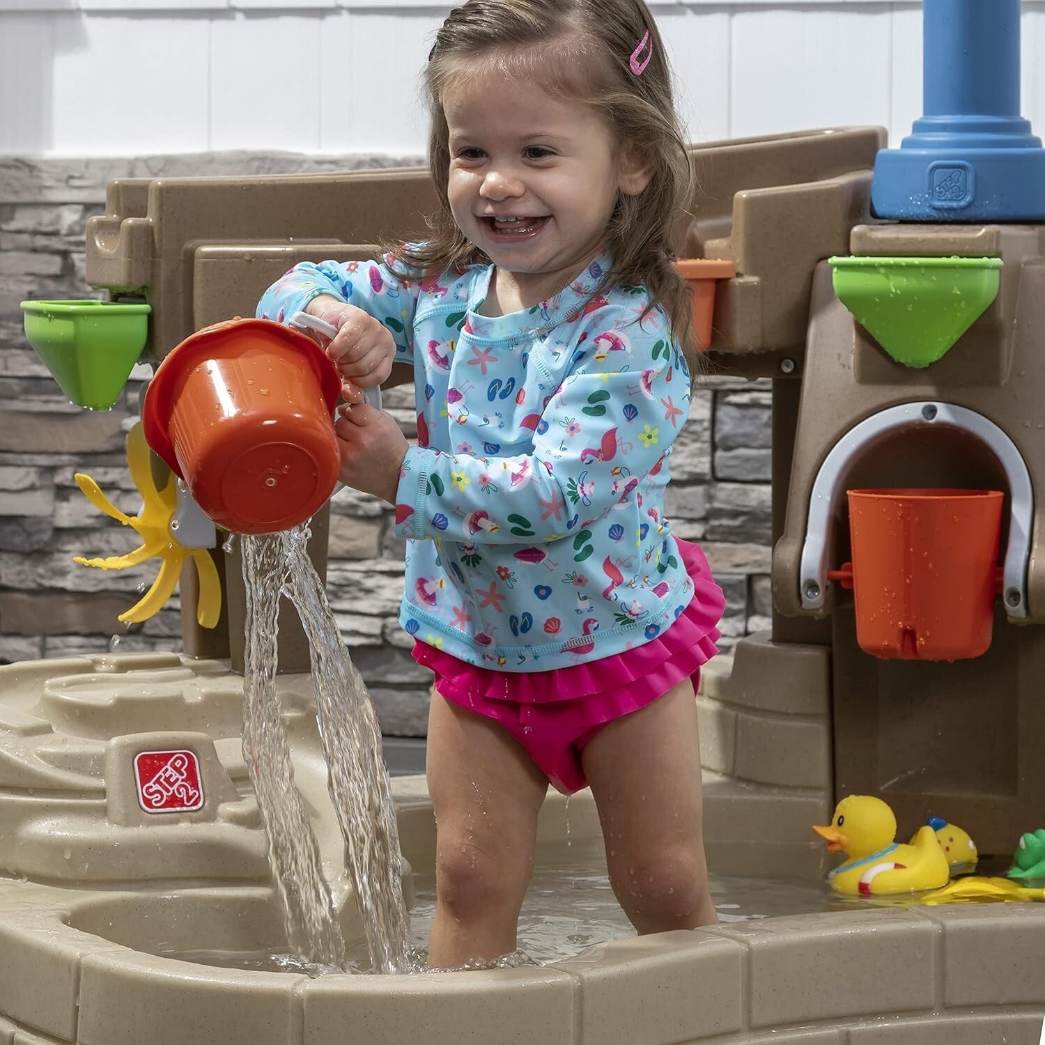 Durable Toddler Water Sensory Activity Pool - Large Splash Table with Toys