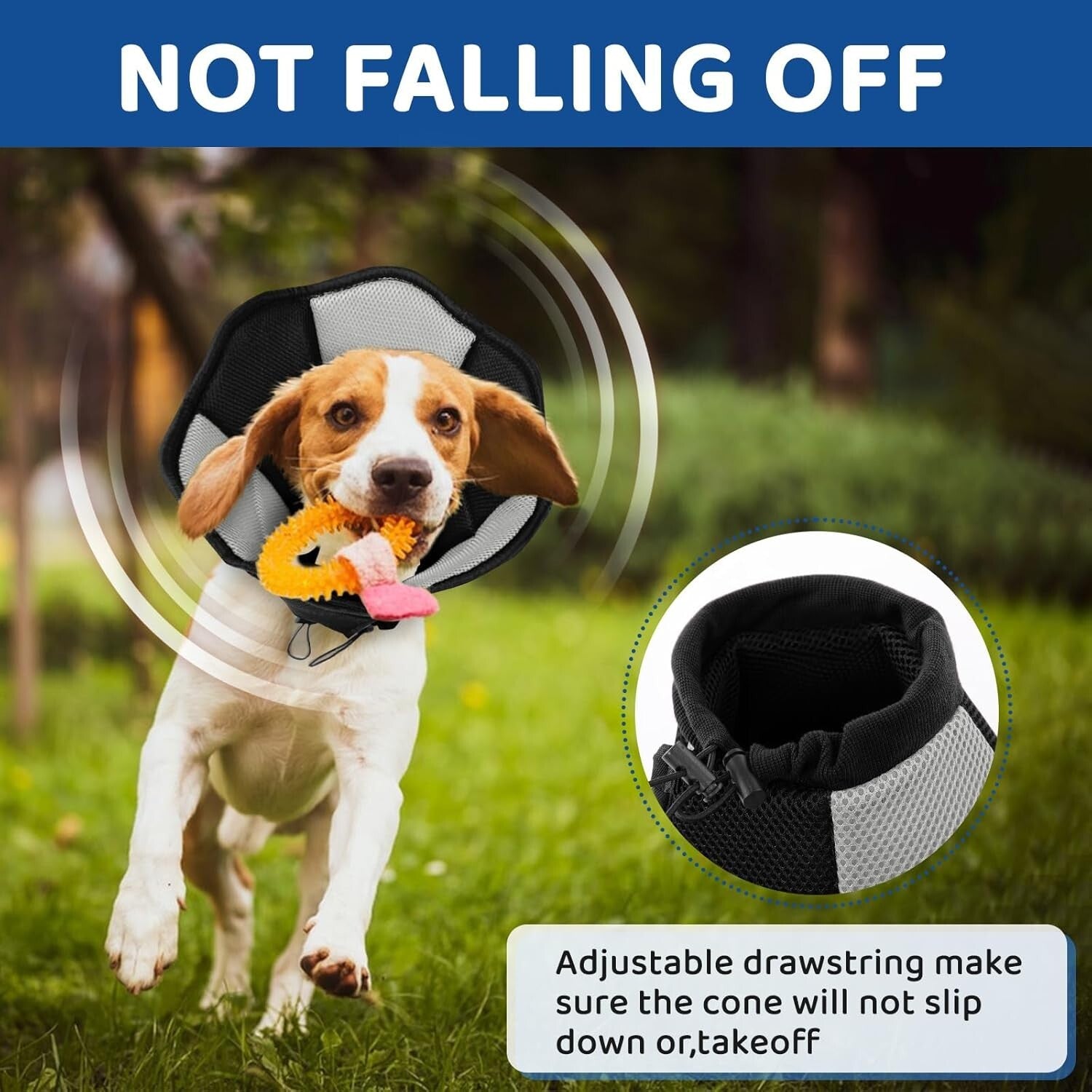 Breathable Soft Pet Cone for Large Dogs - Post-Surgery Adjustable Collar