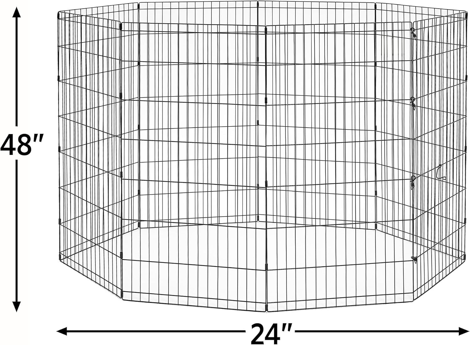 X-Large Metal Dog Exercise Pen - 24"W x 48"H Modular Panels for Versatility