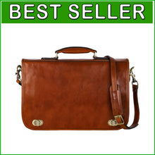 Load image into Gallery viewer, Versatile Leather Briefcase for Men with Detachable Shoulder Strap - Gift Ready