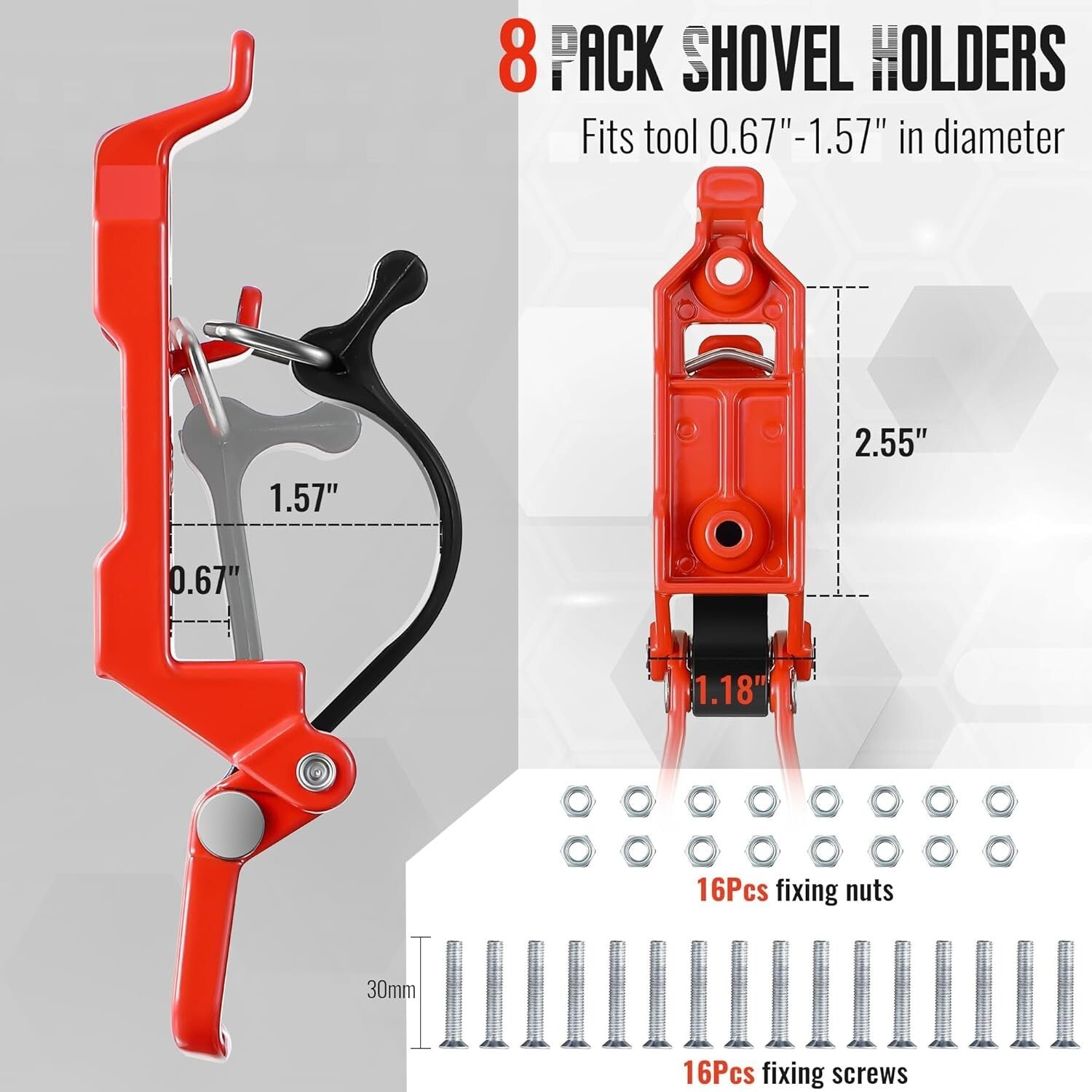 8 Heavy-Duty Shovel Holder Mounts for Trucks - Secure Tool Storage Solutions