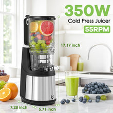 Load image into Gallery viewer, Compact Masticating Juicer - 5.8" Feeding Chute, High Juice Yield &amp; Quiet Motor