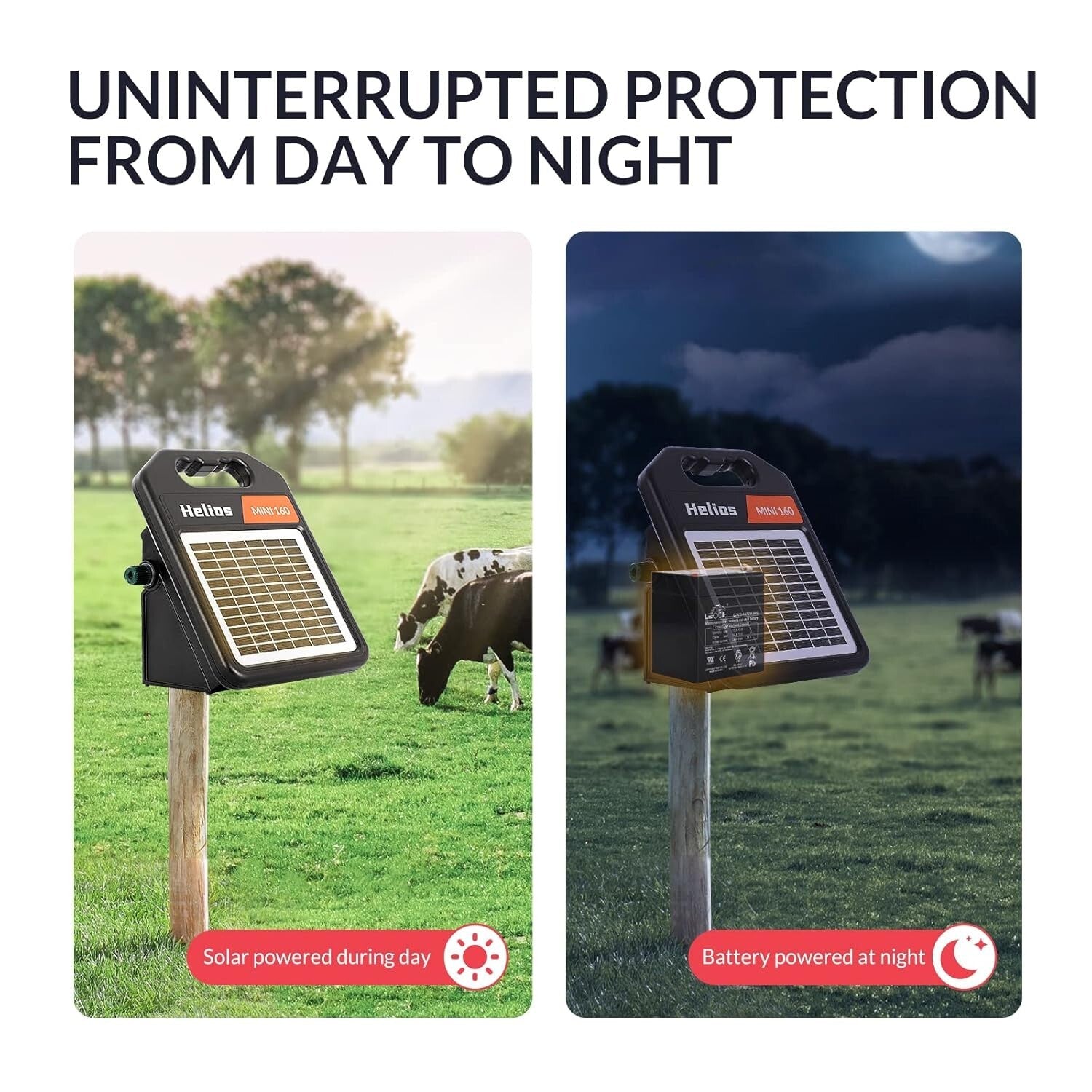 Reliable 10-Mile Solar Electric Fence Energizer - Perfect for Livestock Security