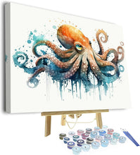Load image into Gallery viewer, Luxury DIY Acrylic Paint by Number Kit - Framed Octopus Theme for Adults