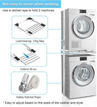 Load image into Gallery viewer, Innovative Washer Dryer Stacking Kit with Ratchet Strap and Pull-Out Drying Rack