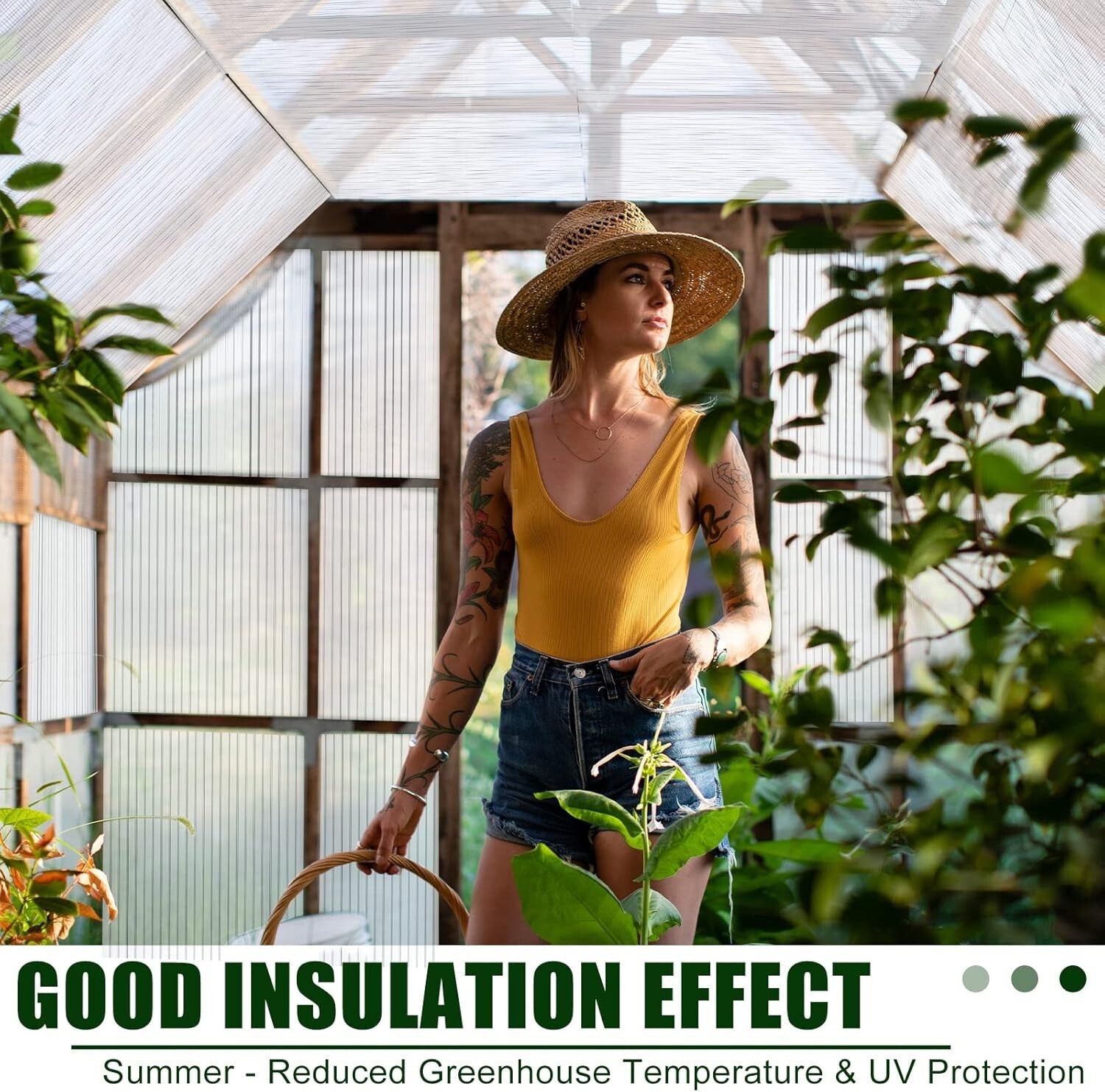 Energy-Efficient Polycarbonate Greenhouse Panels 12 Pack - 4' x 2' Easy Install
