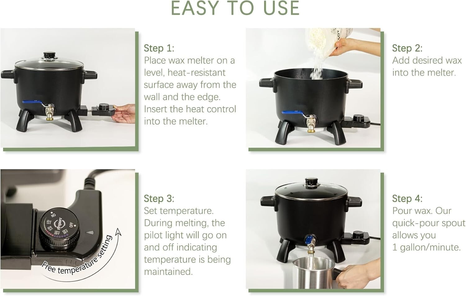 Fast Heating Candle Wax Melting Pot - 6 Quart Capacity for Effortless Brewing