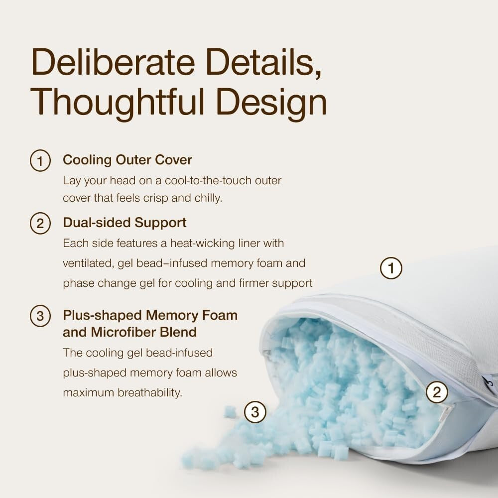 Full Body Support Pillow 18x52 for Pregnancy & Side Sleepers - Cool+ Adjustable