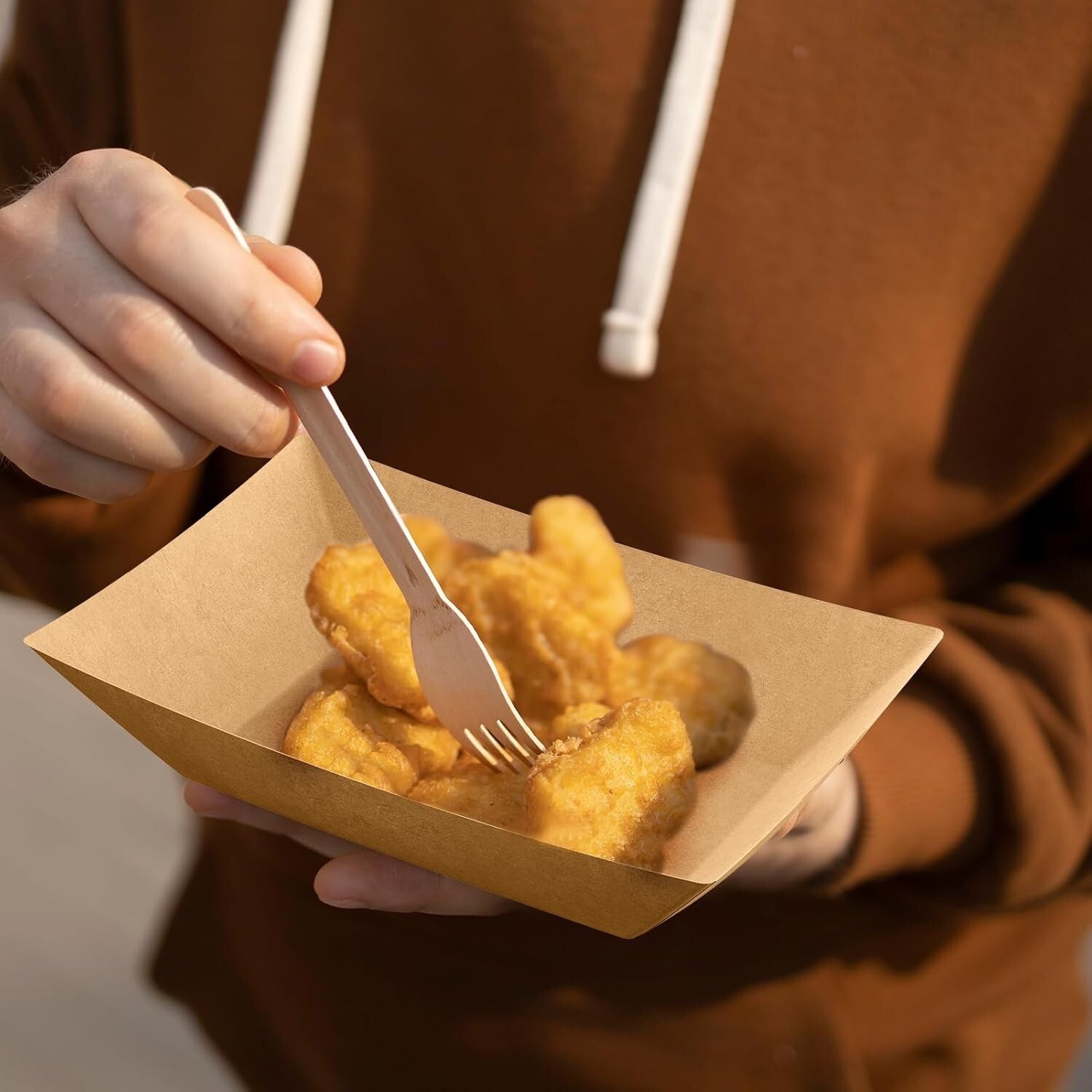 Sturdy 1000-Pack Kraft Paper Food Boats - Perfect for Nachos, Hot Dogs, & Fries