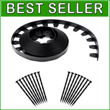 Load image into Gallery viewer, Flexible Heavy-Duty No-Dig Landscape Edging with Spikes - 40ft Black Border