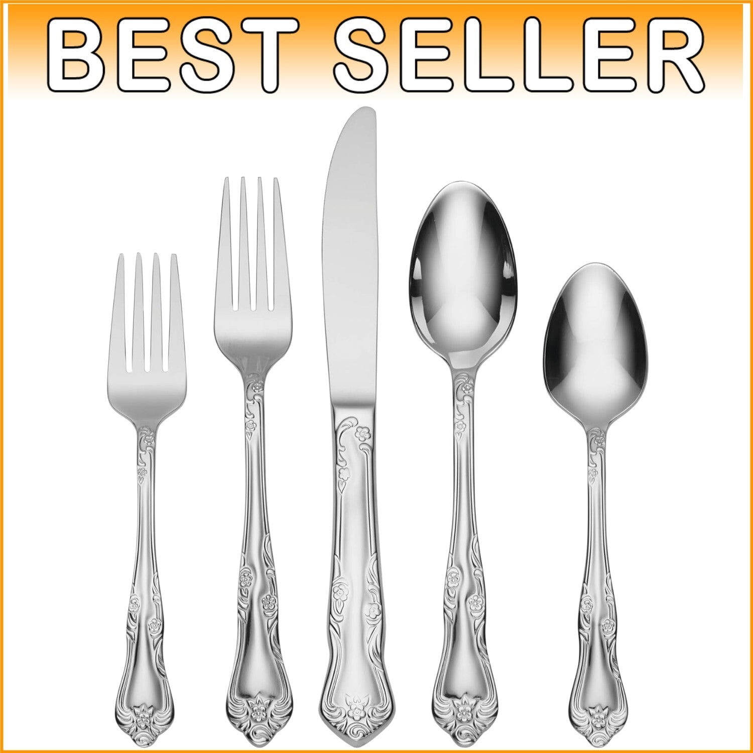 Durable 20 Piece Silver Flatware Set - Dishwasher Safe for Everyday Use