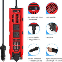 Load image into Gallery viewer, 200W Car Inverter with Dual AC Sockets &amp; Type C Port - Ultimate Power Solution