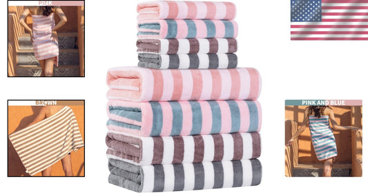 Versatile Microfiber Towel Set - Soft, Quick Dry Bath & Hand Towels for Family