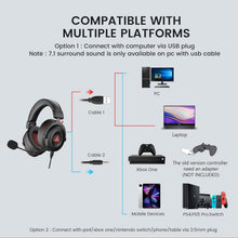 Load image into Gallery viewer, Immersive USB Gaming Headset with 7.1 Surround Sound &amp; Detachable Microphone