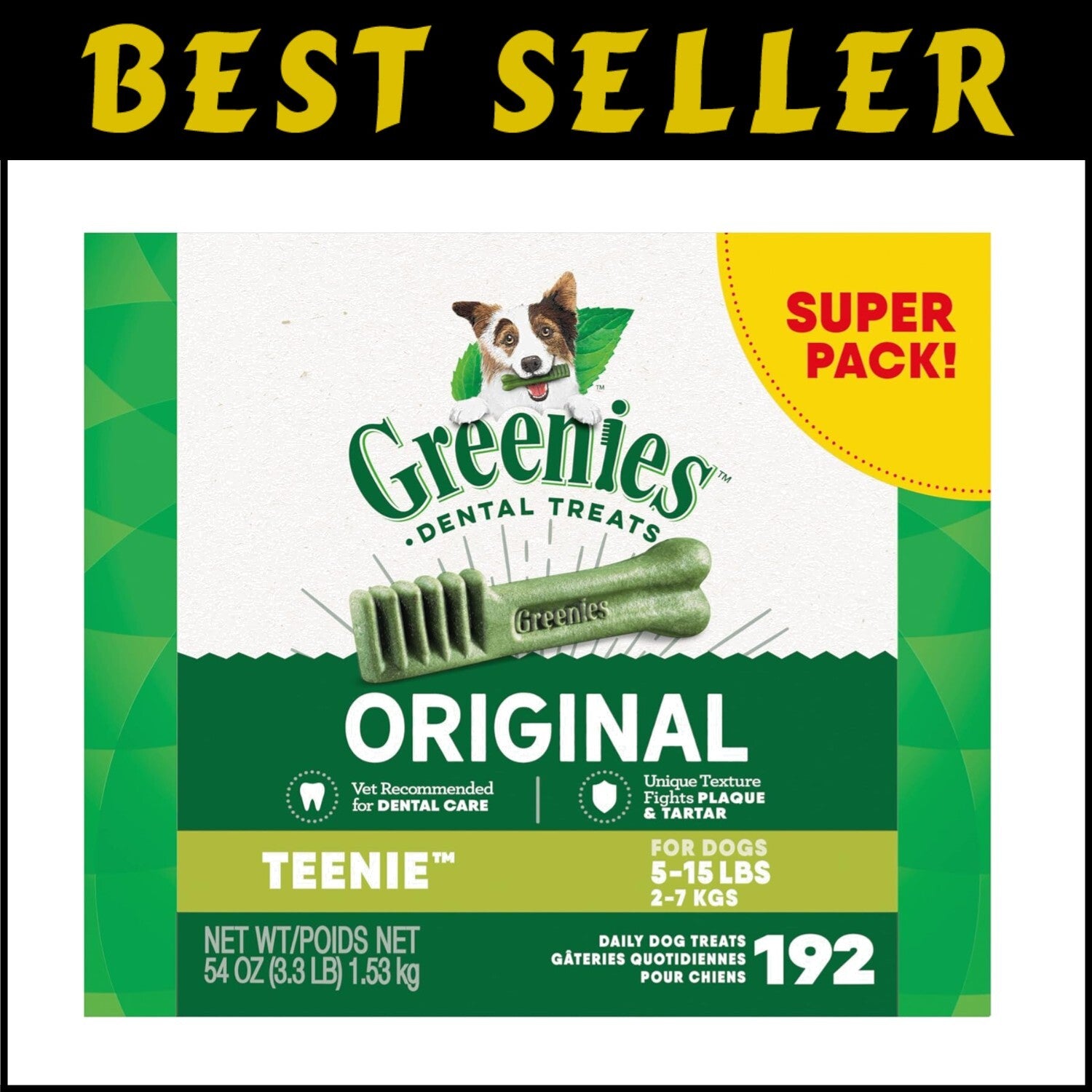 54 oz. Original Flavor Dental Chews for Small Dogs - 192 Count Healthy Treats