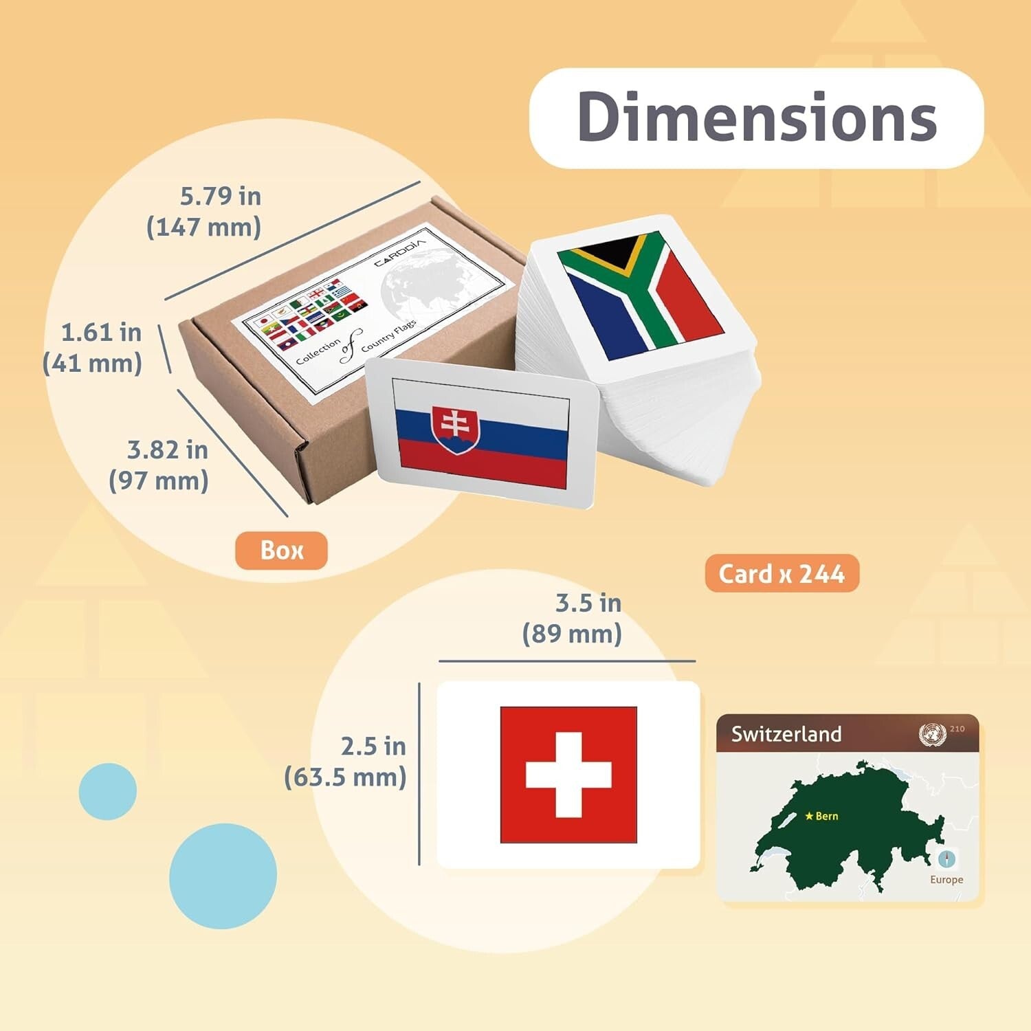 Durable Country Flags Flashcards Set - Perfect for Geography Lovers Ages 6+