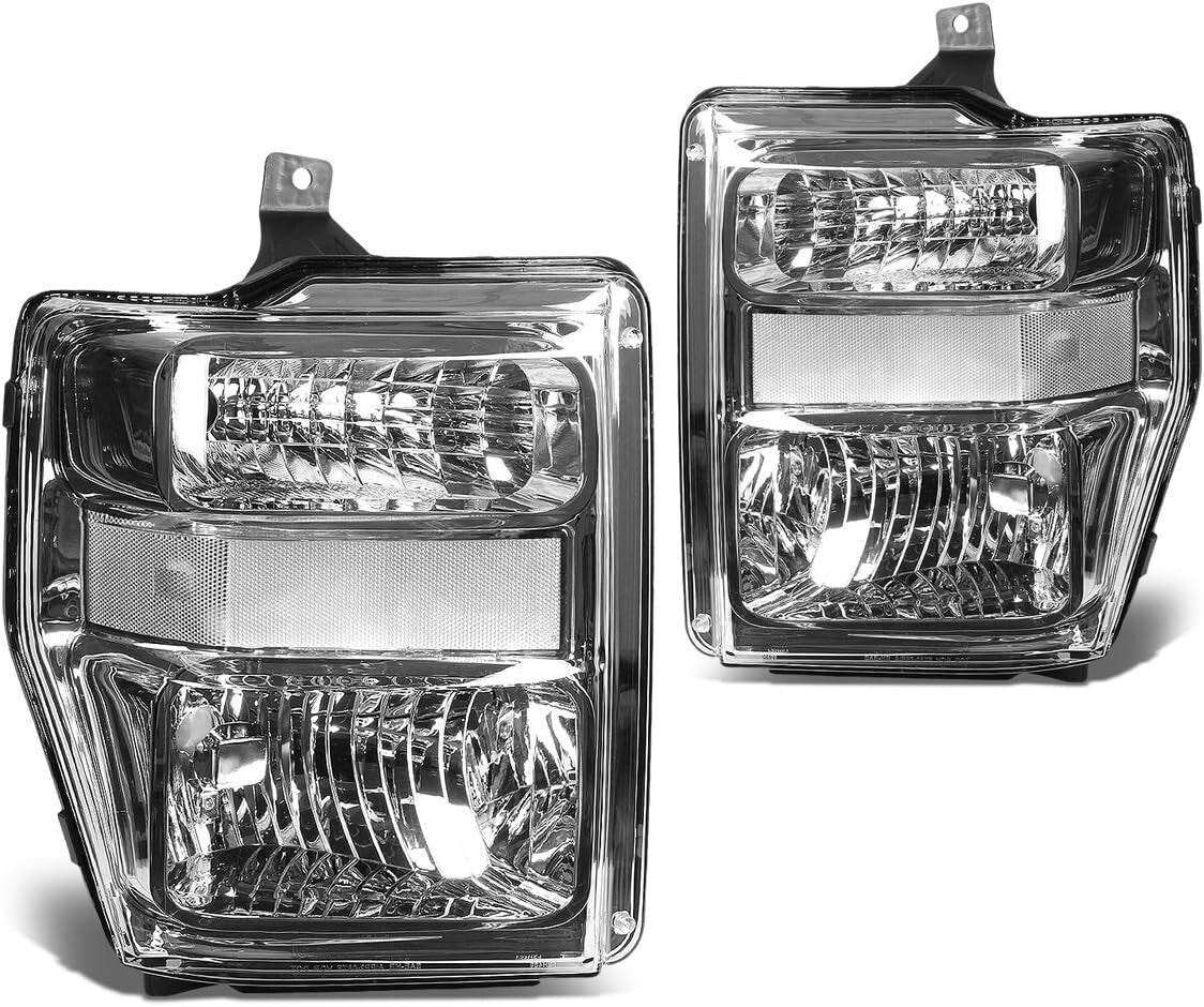High Beam Chrome Headlights for 08-10 F-450 / F-550 Super Duty Trucks - Easy Fit