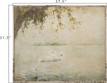 Load image into Gallery viewer, Rustic Nature Scene Wall Art Featuring Swans on a Lake - 37.25 x 31.5 inches