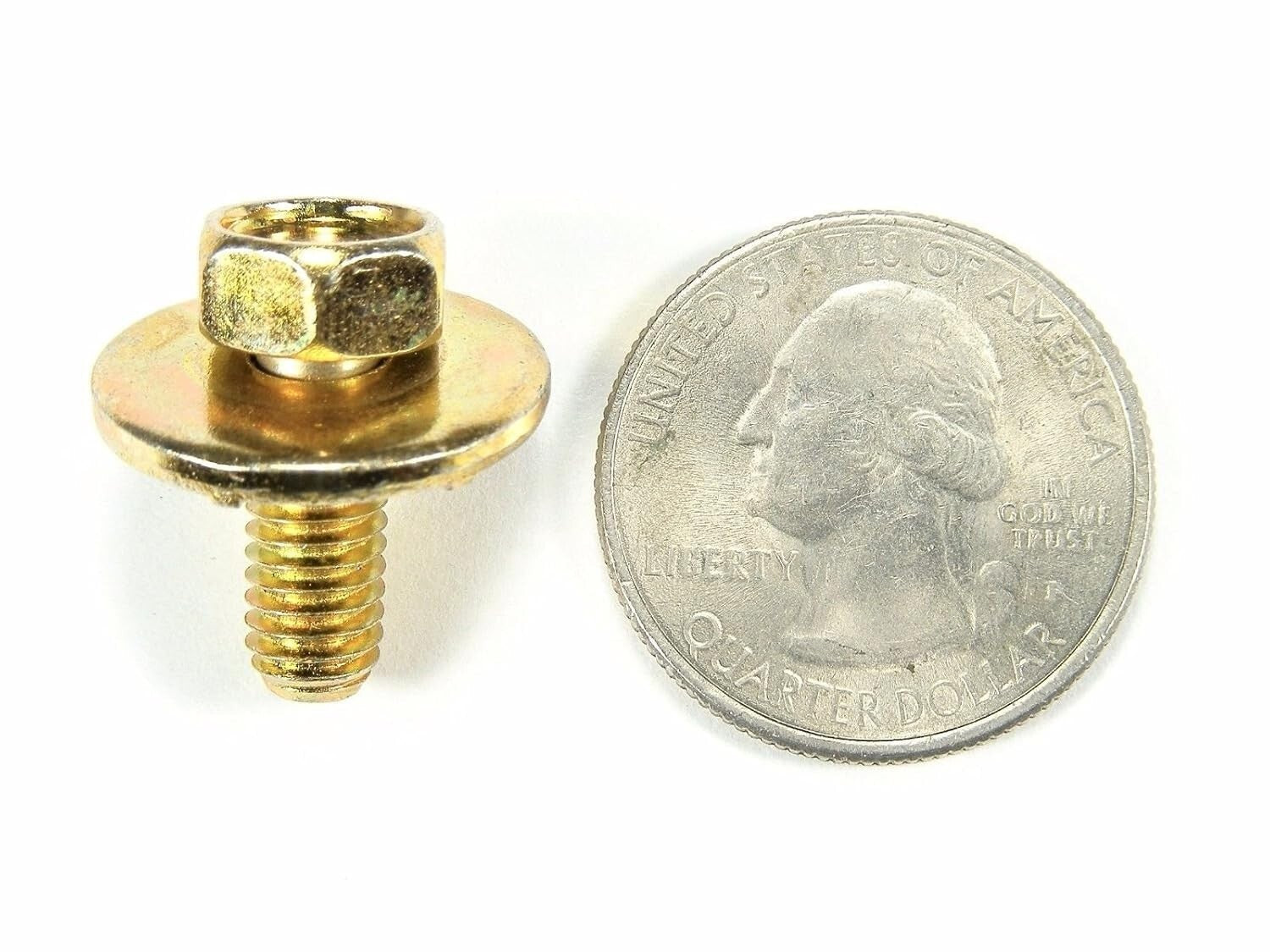 50-Pack M6-1.0 x 16mm Yellow Zinc Body Bolts with 10mm Hex and 19mm Washer